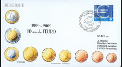 PE570-BEL : 2009 - FDC Belgique '1er Jour TP 10 ans de l'Euro'