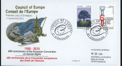 CE61-PJ : 2010 - FDC 1er Jour des timbres de service du Conseil de l'Europe