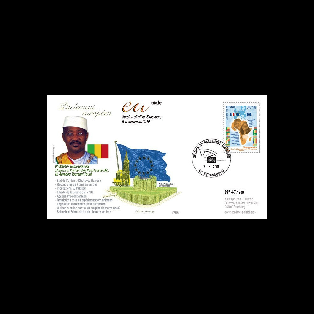PE593 : 2010 - FDC Session PE "Discours du Président du Mali