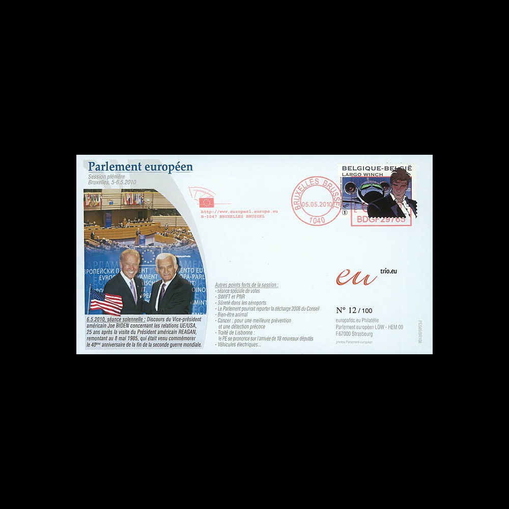 BR108 : 2010 - FDC Bruxelles "Discours du Vice-président américain