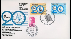 INTELSAT2 : 1985 - FDC 1er Jour Philippines "20e anniversaire d'Intelsat"