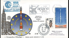 AR 23L-T1 : 1984 - FDC Ariane V11 sat. SPACENET 2 & MARECS B2 - affrt Salon aéronautique