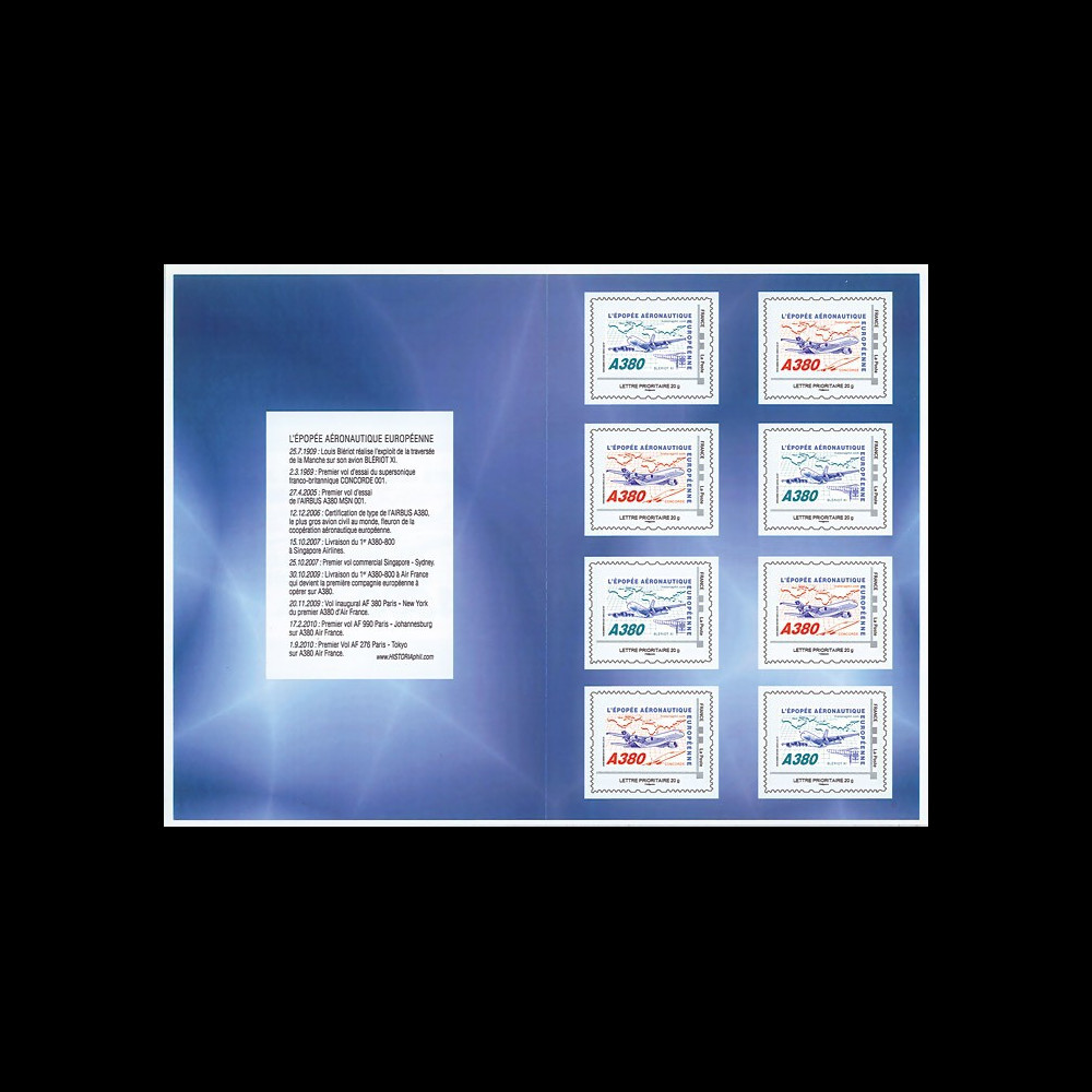 A380-104C1 : 2010 - Carnet France TPP "A380 - Épopée aéronautique européenne A380-104C1 : 2010 - Carnet France TPP "A380 - Épopée aéronautique européenne