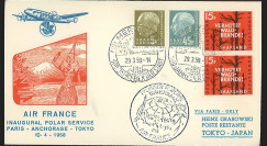 AF58-PT3 : 1958 - Pli Air France “Vol inaugural Transpolaire Paris-Anchorage-Tokyo”