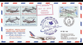A380-114 : 2010 - Pli voyagé SPM "Vol A380 Montréal-Paris - Air France