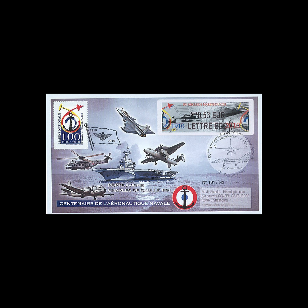 AERONAV10-3R : 2010 - Pli “100 ans Aéronautique Navale - divers appareils” - Rochefort