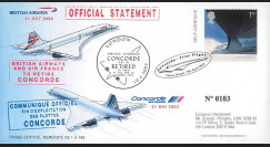 CO 03-RET-T2 : 2003 - FDC GB "Communiqué officiel - Annonce du retrait de Concorde"