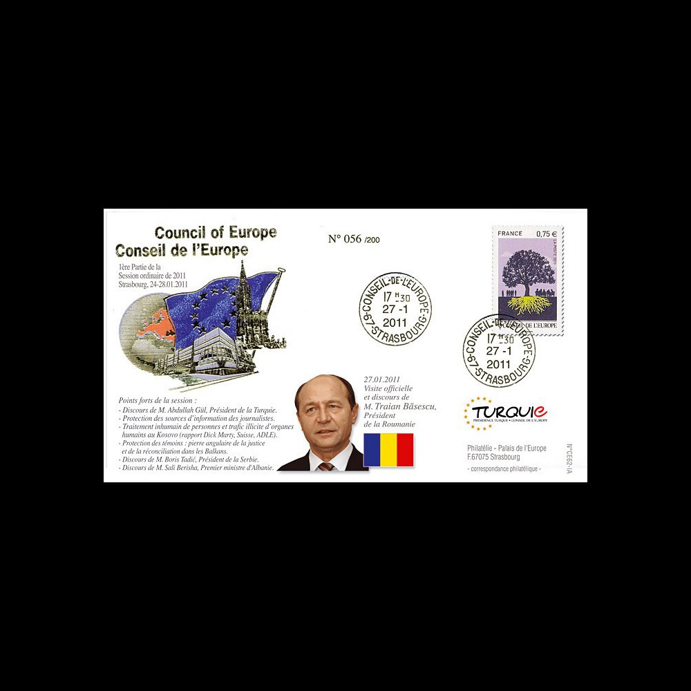 CE62-IA : 2011 - FDC CE "Discours de M. Traian Băsescu