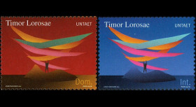 BR109N : 2000 - 2 valeurs "1ère émission provisoire du Timor Oriental UNTAET"