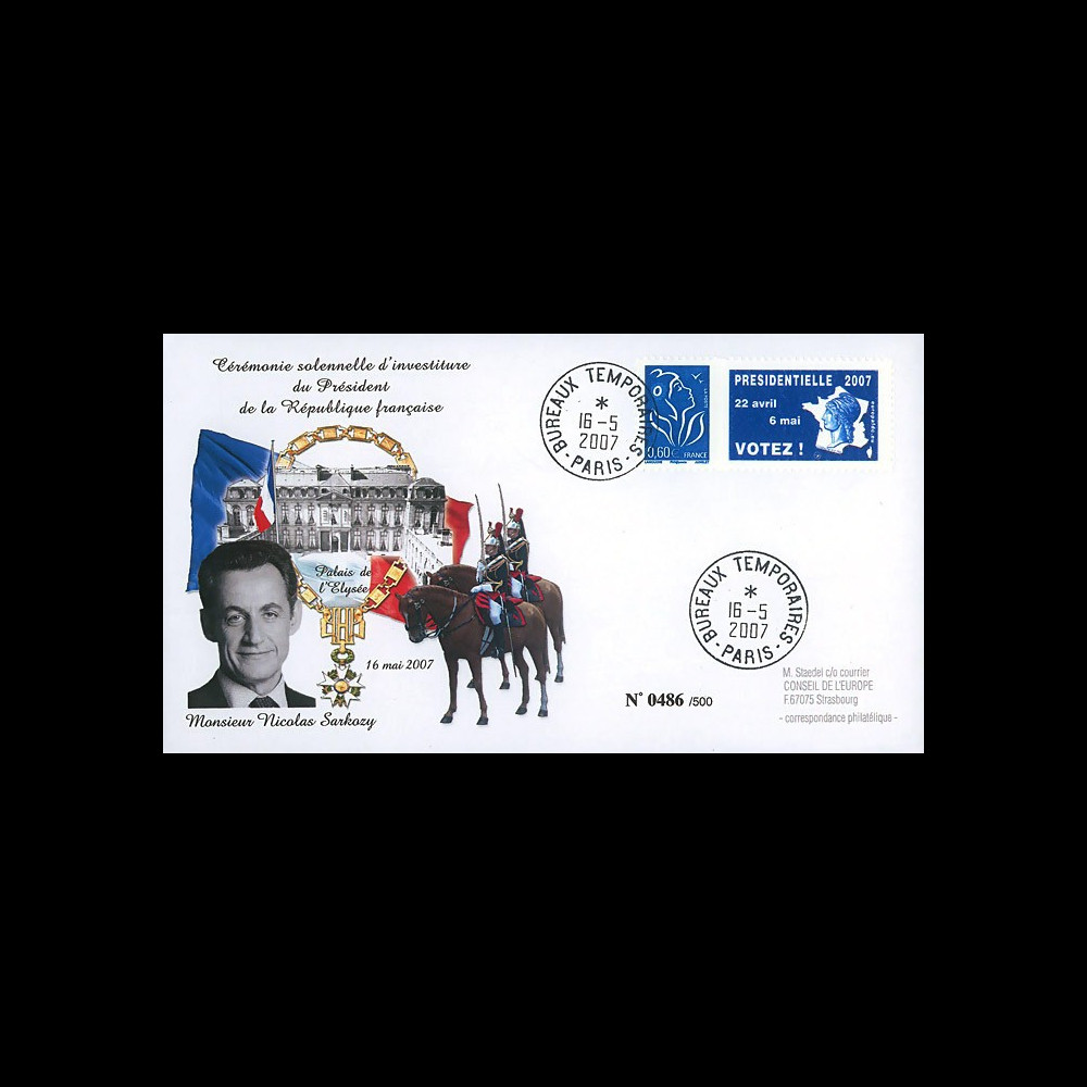 EP07-4 : 2007 - Pli "Présidentielles 2007 - Investiture de Sarkozy" - TAD BT Paris