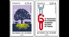 CE61-NF : 2009 - 2 valeurs timbres de service du Conseil de l'Europe