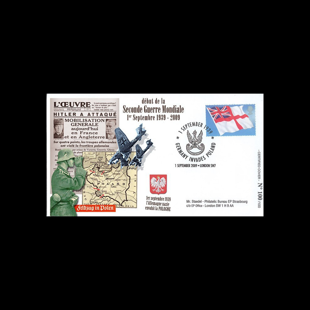 WW39-09A : 2009 - Pli Gde-Bretagne "1er septembre 39