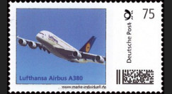A380-119N : 2011 - Premier timbre personnalisé Allemagne "Lufthansa Airbus A380"