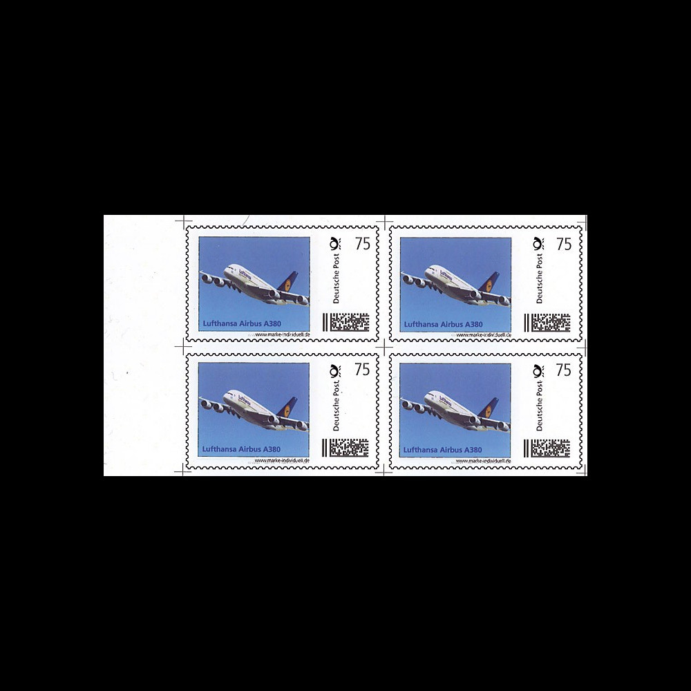 A380-119B4 : 2011 - Block of 4 values 1st personalized stamp Germany ...