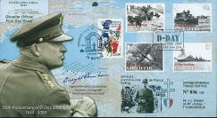 DEB04-GIB1 : 2004 FDC Gibraltar '60 ans Débarquement 1944' Eisenhower & de Gaulle