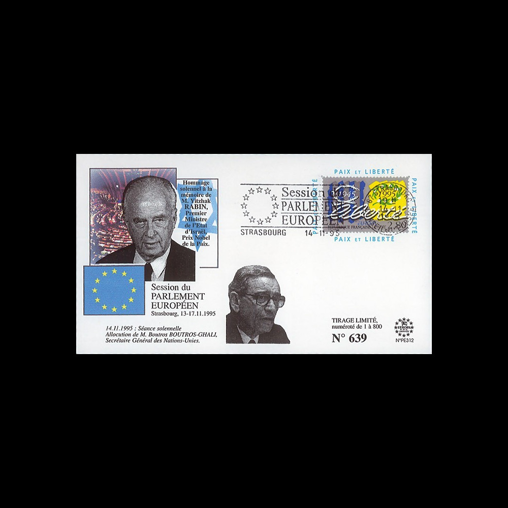 PE312 : 14.11.95 - FDC Session PE "Hommage à Yitzhak Rabin