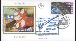 EUTELSAT85 : 7.11.85 - FDC MONACO 1er Jour du timbre “EUTELSAT”