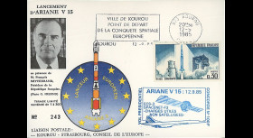 AR28La : 12.9.85 - Carte “Ariane 3 V15 - satellites SPACENET-F3 et ECS-3 non-satellisés”