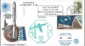 AR31L : 30.5.86 - FDC Kourou “Ariane V18 - charges utiles INTELSAT VF14 non-satelisées”