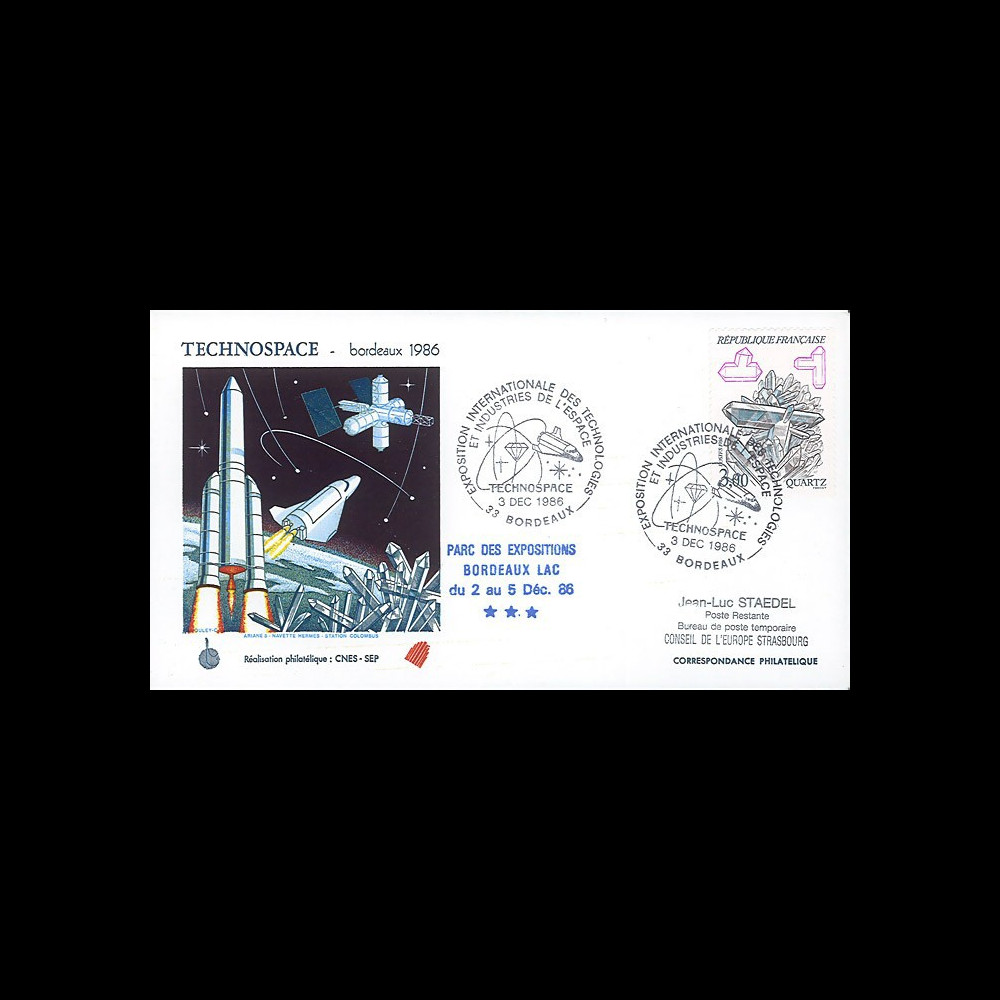 TECHNO86 : 3.12.86 - FDC SEP "Exposition Technospace de Bordeaux"