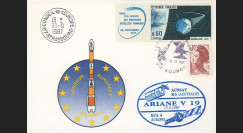 AR32La : 15.9.87 - Carte "Ariane V19 - satellites AUSSAT K3 et ECS 4 - 25 ans du CNES"