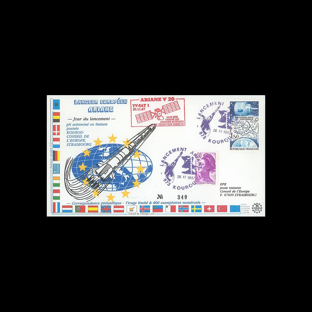 AR34L-T2 : 20.11.87 - FDC “Ariane 2