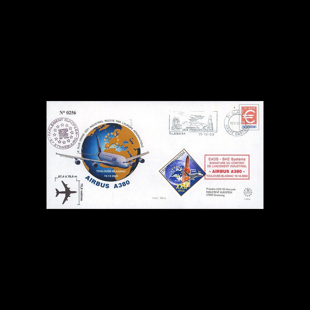 PE425 (A380-1) : 2000 Signature du contrat de lancement industriel de l'A380