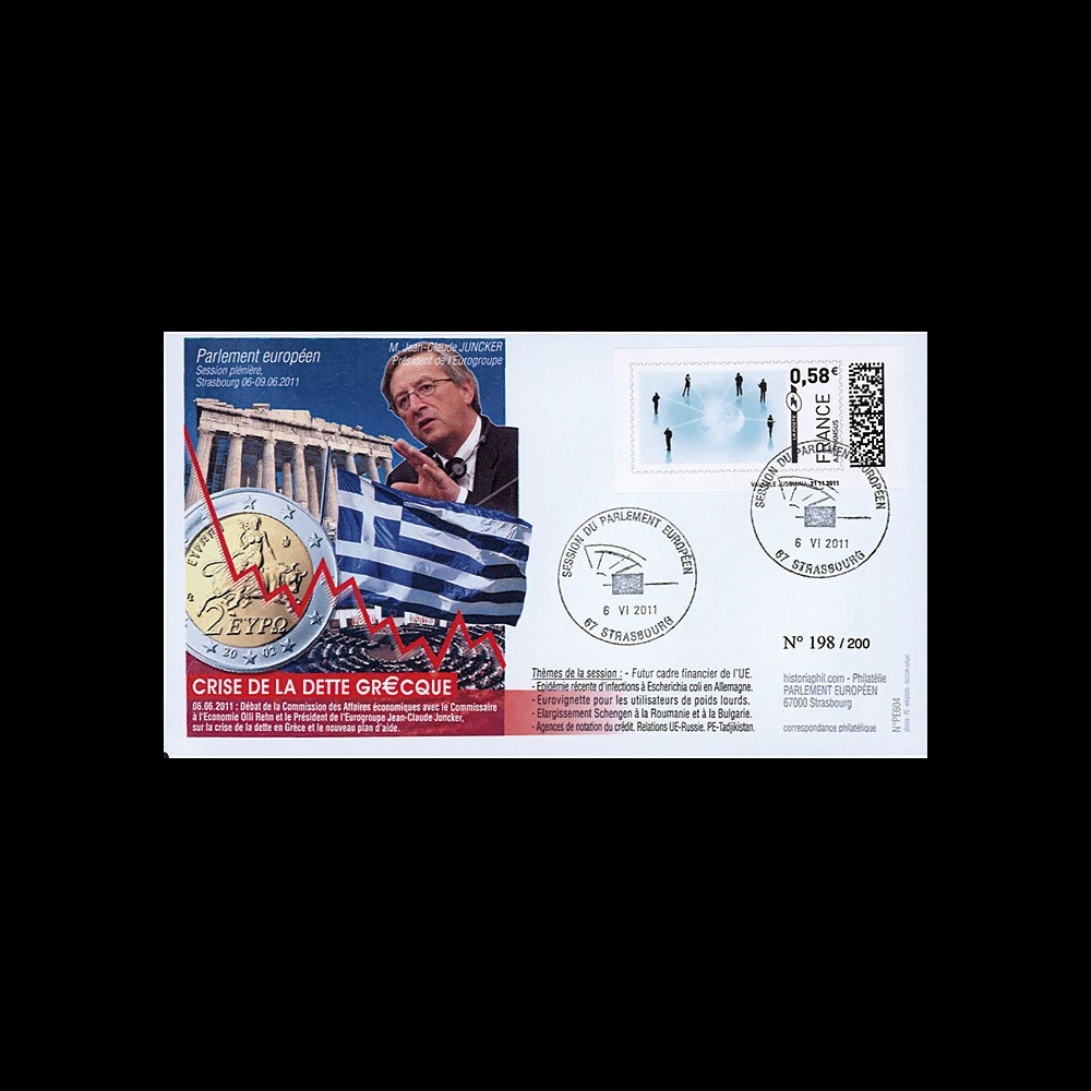 PE604 : 2011 - FDC Parlement européen "Crise de la Dette Grecque - M. Juncker