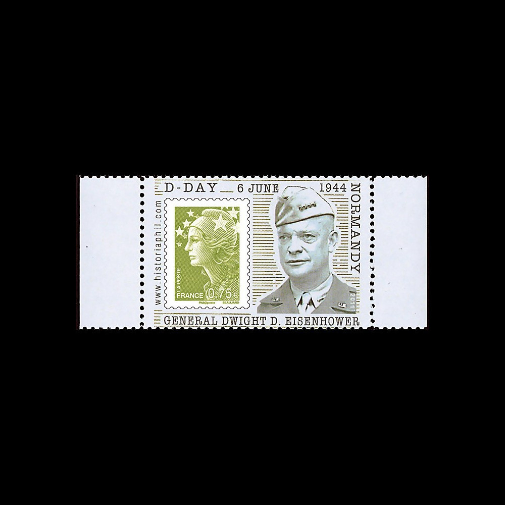 DEB11-3PT4 : 2011 - Porte-timbre Marianne olive "D-Day 6 juin 1944 Normandie : Général Dwight David Eisenhower" DEB11-3PT4 : 2011 - Porte-timbre Marianne olive "D-Day 6 juin 1944 Normandie : Général Dwight David Eisenhower"