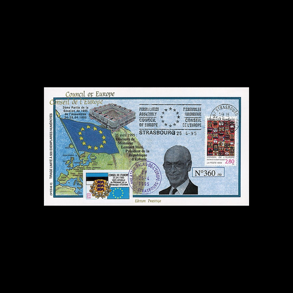 CE46-II : 04-1995 - FDC Conseil de l'Europe "Discours de M. Lennart MERI