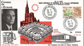 CDH29 : 1982 - FDC "1ère visite officielle Pdt Mitterrand à la Cour des Droits de l'Homme"