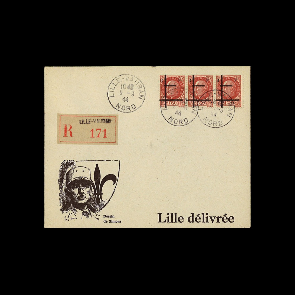 13W2-FR05 : 1944 - Enveloppe patriotique RECO "de Gaulle