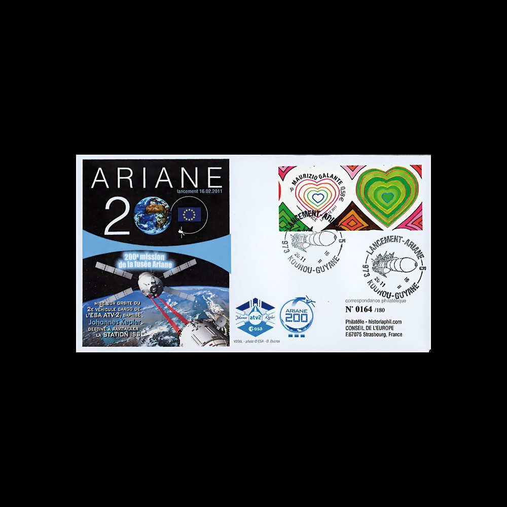 V200L-T2 : 2011 - FDC Kourou "Vol 200 Ariane - Véhicule Cargo KEPLER" (TYPE 2)