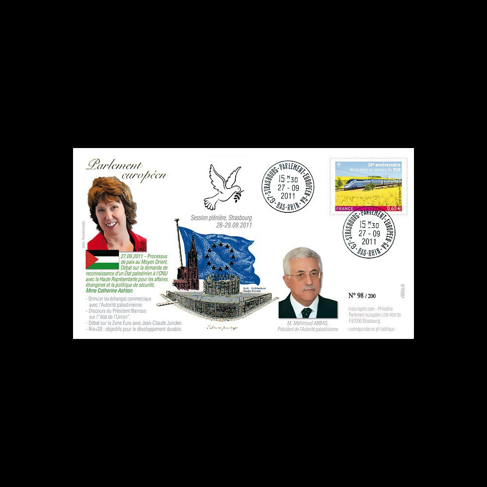 PE607 : 09.2011 - FDC Parlement européen "Processus de Paix au Moyen-Orient PE607 : 09.2011 - FDC Parlement européen "Processus de Paix au Moyen-Orient