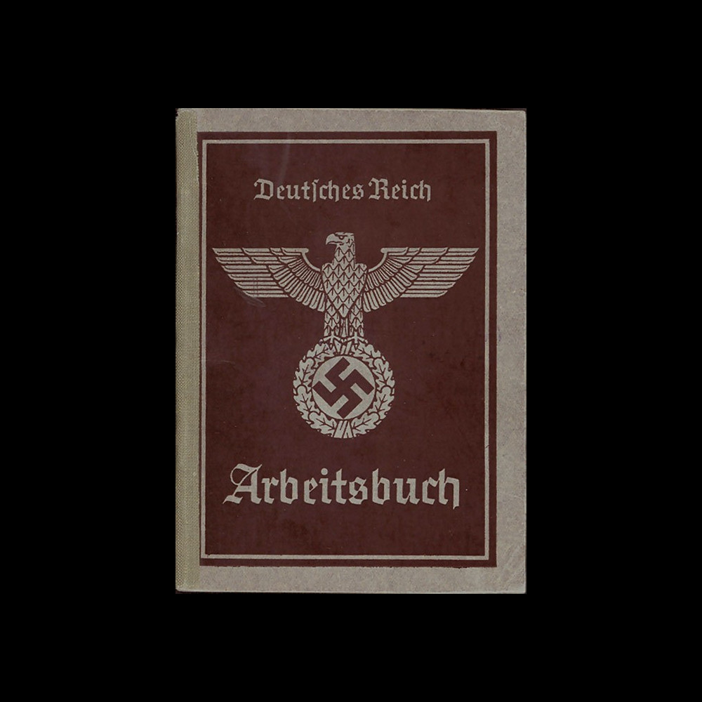 Konsultere Pirat sympatisk W2-AL0245 : 1937 - ARBEITSBUCH IIIrd Reich "Nazi eagle on swastika"