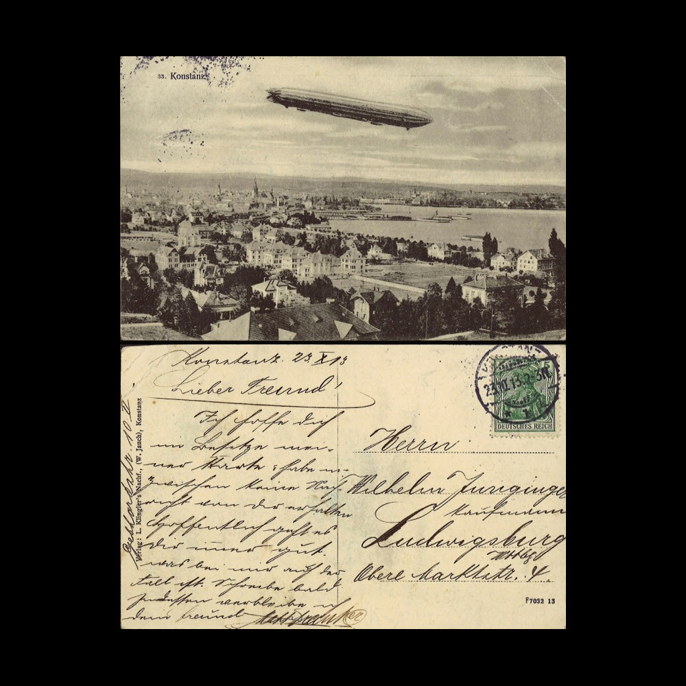 ZP-0106 : 1913 - CP ALLEMAGNE "Dirigeable Zeppelin LZ4 survolant Constance et son Lac" ZP-0106 : 1913 - CP ALLEMAGNE "Dirigeable Zeppelin LZ4 survolant Constance et son Lac"
