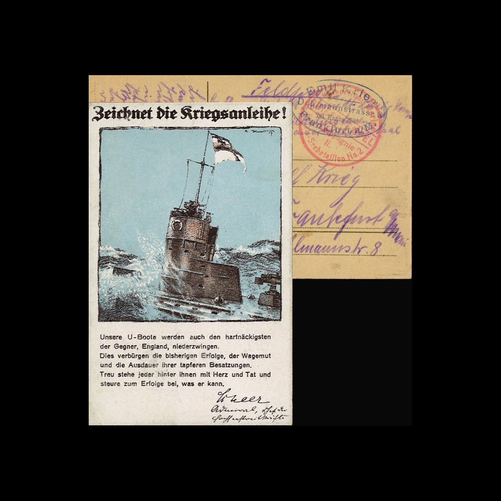 W1-AL0137 : 1918 - CP ALLEMAGNE "Emprunt de Guerre pour les U-Boot"