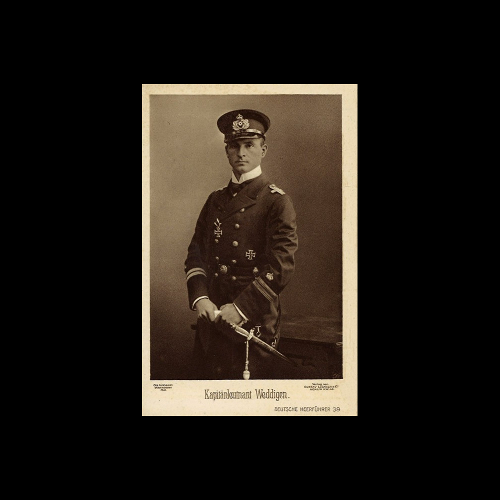 W1-AL0138 : 1915 - CP ALLEMAGNE "O. Weddigen Commandant des U-Boot U-9 & U-29"
