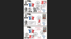 PRES88-1/3 : 1988 - Série de 3 FDC "Présidentielle 1988 - réelection de F. Mitterrand"