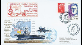LYBIE11-1 : 2011 - Pli FRANCE "Opération Harmattan Libye 2011 - PAN Charles de Gaulle"