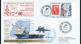 LYBIE11-2 : 2011 - Pli FRANCE "Opération Harmattan Libye 2011 - PAN Charles de Gaulle"