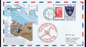 LYBIE11-3 : 2011 - Pli FRANCE "Opération Harmattan Libye 2011 - M. Sarkozy à Solenzara"