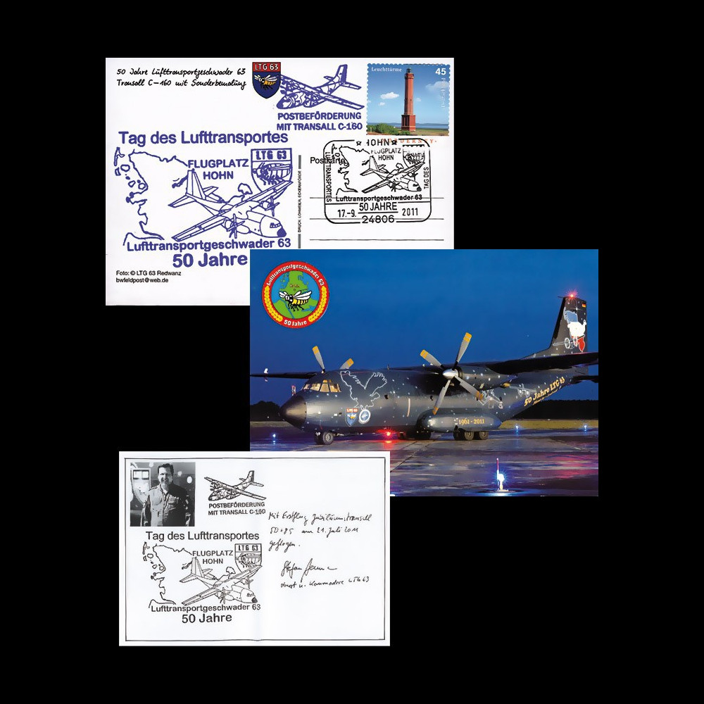 LYBIE11-6 : 2011 - Carte ALLEMAGNE "Transall C-160 - 50 ans Lufttransportgeschwader 63" LYBIE11-6 : 2011 - Carte ALLEMAGNE "Transall C-160 - 50 ans Lufttransportgeschwader 63"