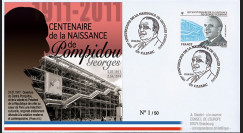 POMP11-2 : 2011 - FDC FRANCE "Centenaire de naissance de Georges Pompidou" Cajarc