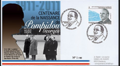 POMP11-3 : 2011 - FDC FRANCE "Centenaire de naissance de Georges Pompidou" Orvilliers