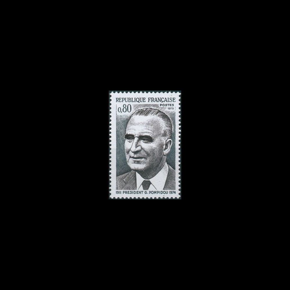 CE27II-N : 1975 - FRANCE Timbre "1er anniversaire de la mort de Georges POMPIDOU"