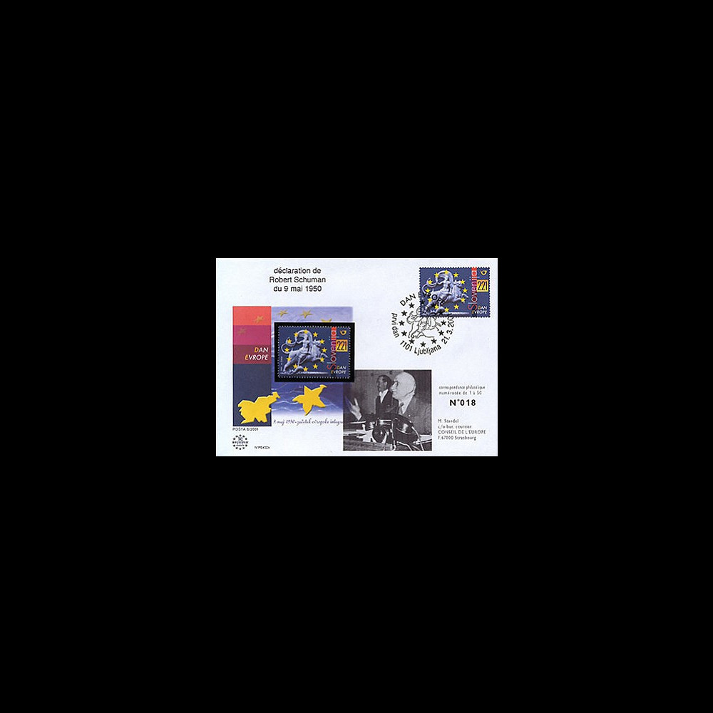 PE432A : 2001 - 1er Jour du timbre Journée de l'Europe - Slovénie PE432A : 2001 - 1er Jour du timbre Journée de l'Europe - Slovénie