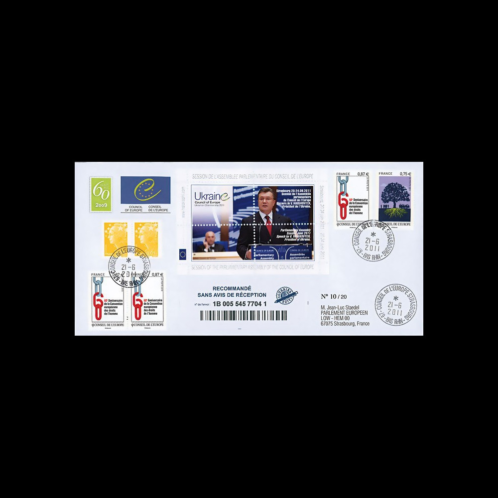 CE62-IIIa : 06.2011 - FDC Recommandée CE "Discours de M. Ianoukovitch