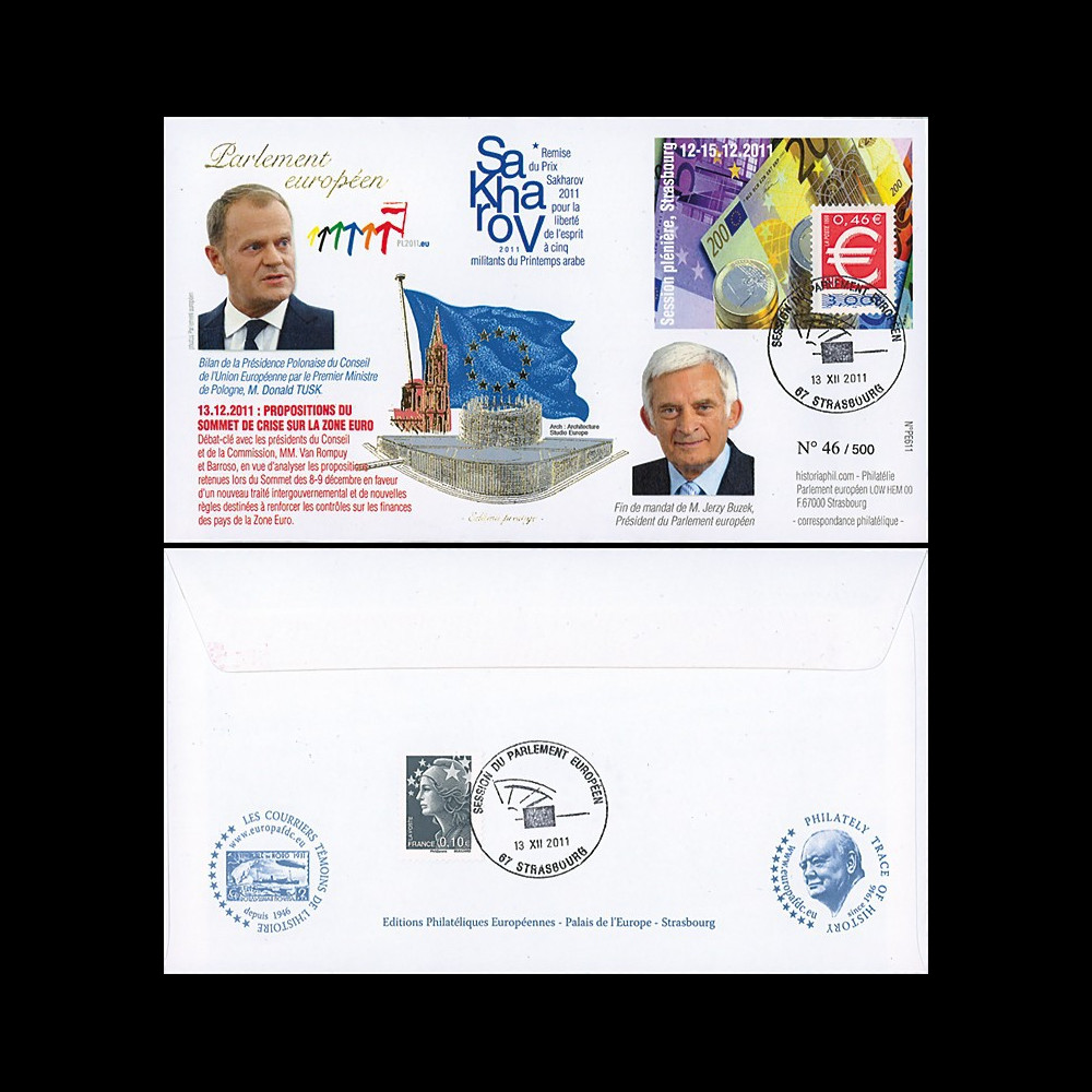 PE611 : 12.2011 - FDC Parlement européen "Fin de mandat du Pdt Buzek et Prix Sakharov"