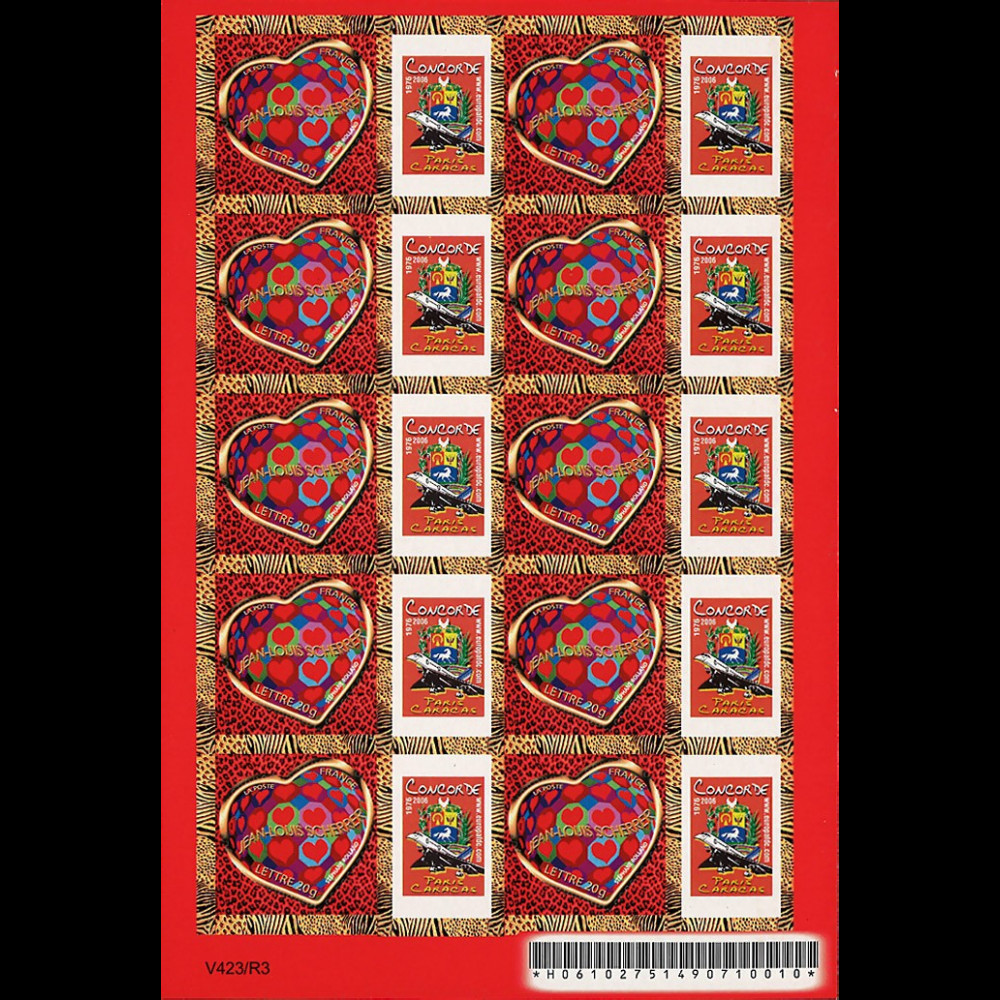 CO-RET27F : 2006 - Feuillet 10 TPP France "Concorde 30 ans 1er vol Paris-Caracas - Scherrer"